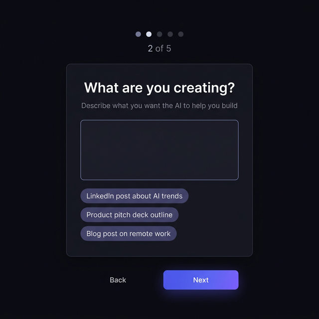 Spello guided question flow screen